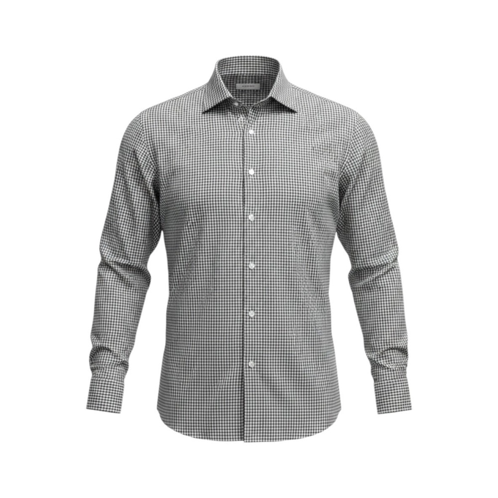 Brooks Brothers Mens 16.5-34 Slim Stretch Gingham Dress Shirt Black White‎